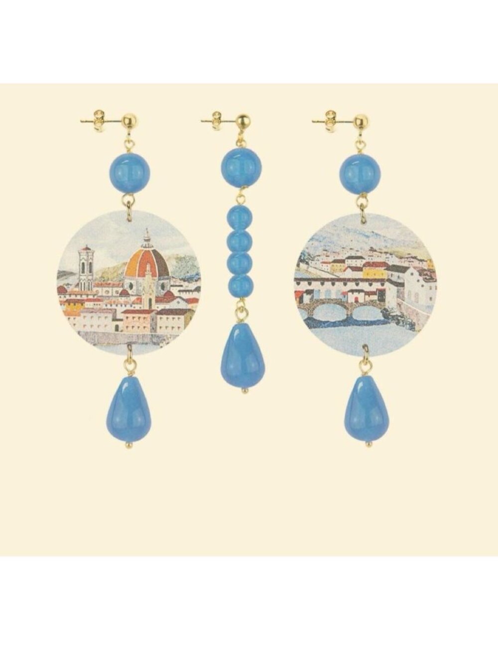 Lebole Maison Venice Ruby, Florence Classic Blue, Roma Pearl earrings